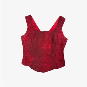 Red lace up corset structured